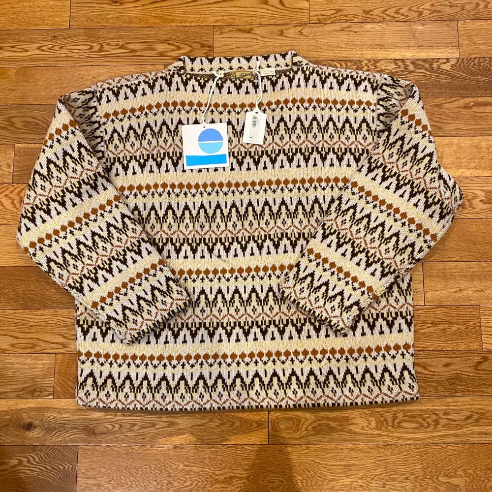Levi's Vintage Boat Neck Sweater Men Size L Jacquard Knit Wool Blend NWT